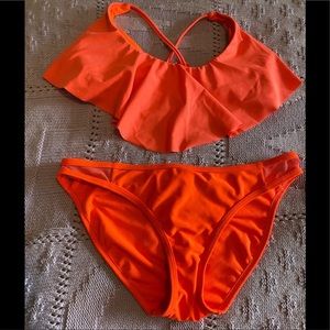 Exhilaration S Bikini 👙Orange 2 Piece for pools or beaches EUC